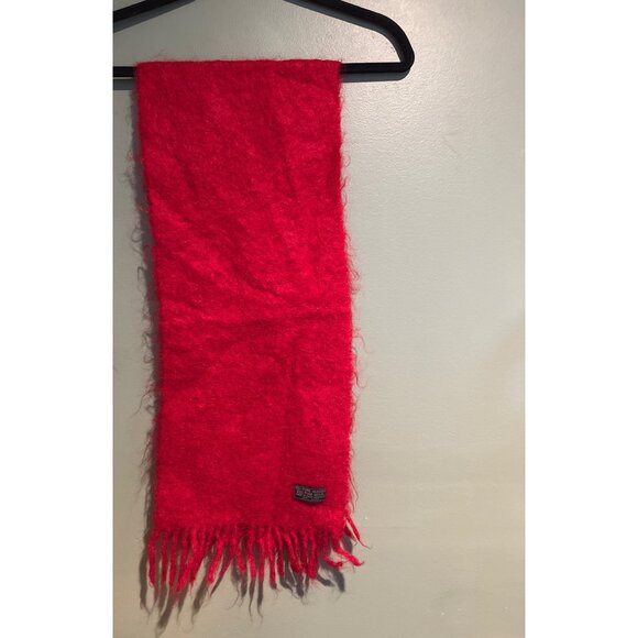 VTG Mohair Wool Scarf Red Fuzzy Soft 75% Mohair 25% Wool Made in West Germany - Picture 1 of 5